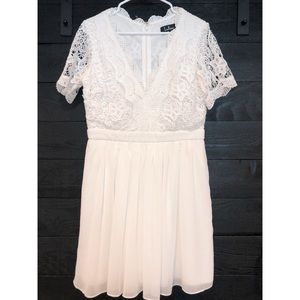 Lulus White Lace Skater Dress